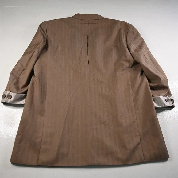 Pallini 52L 44x28 Brown Striped Boxy Baggy Mens Jacket Pants Suit